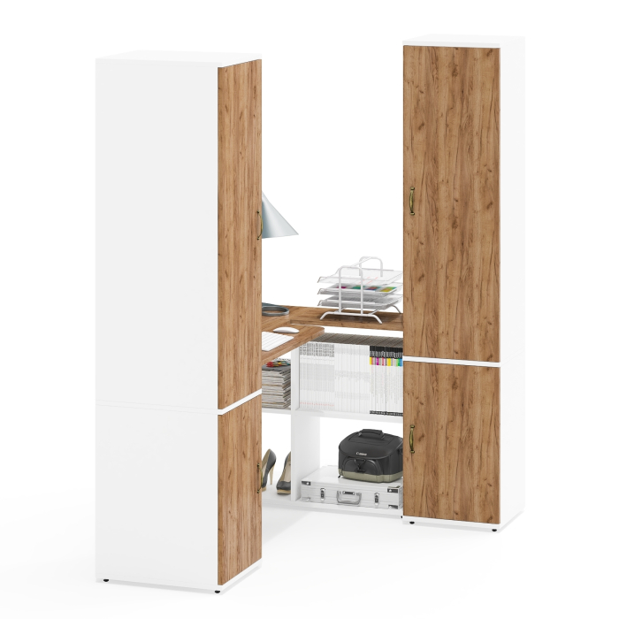 Домашние кабинеты, Мебель для работы из стола Лидер-8 и двух узких пеналов 23Б и 22Б