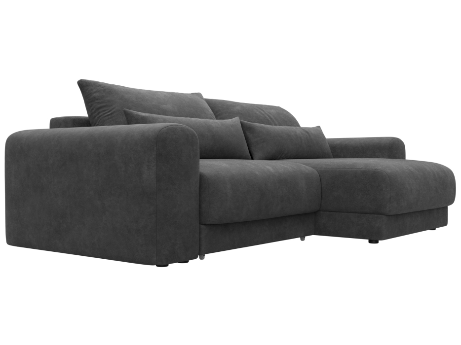 Диваны угловые в гостиную, Диван угловой Лига-056 НПБ угол универсальный, велюр BRUT