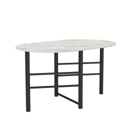 Стол раскладной Октава 42.41, мрамор белый, черный