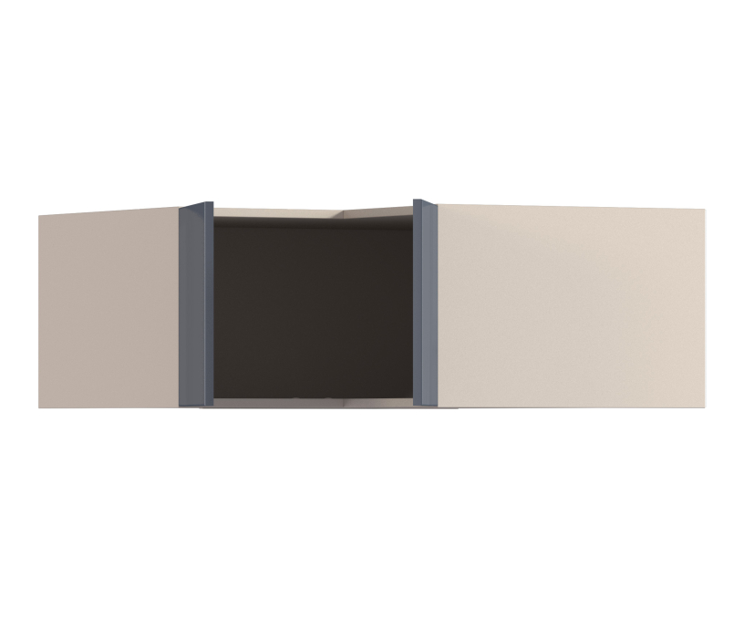 , Регина РПГУ-90 Полка угловая Песочный/МДФ Графит глянец