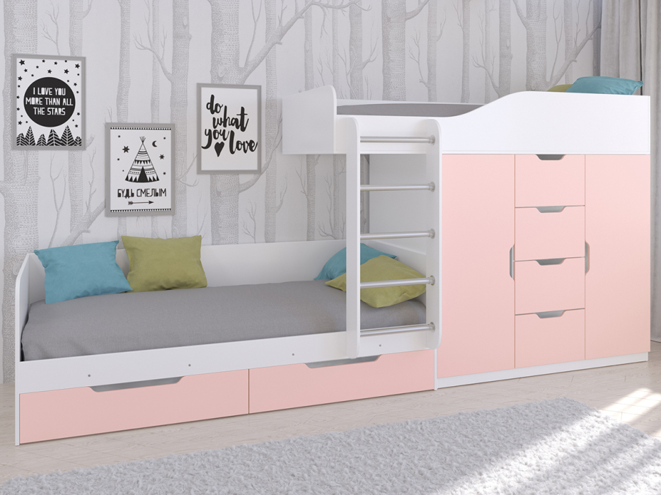 Для подростков, Кровать двухъярусная Астра 6 Белый