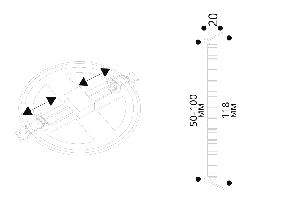 Встроенный светильник, Встраиваемый светильник MESURA 11,8см 4000К