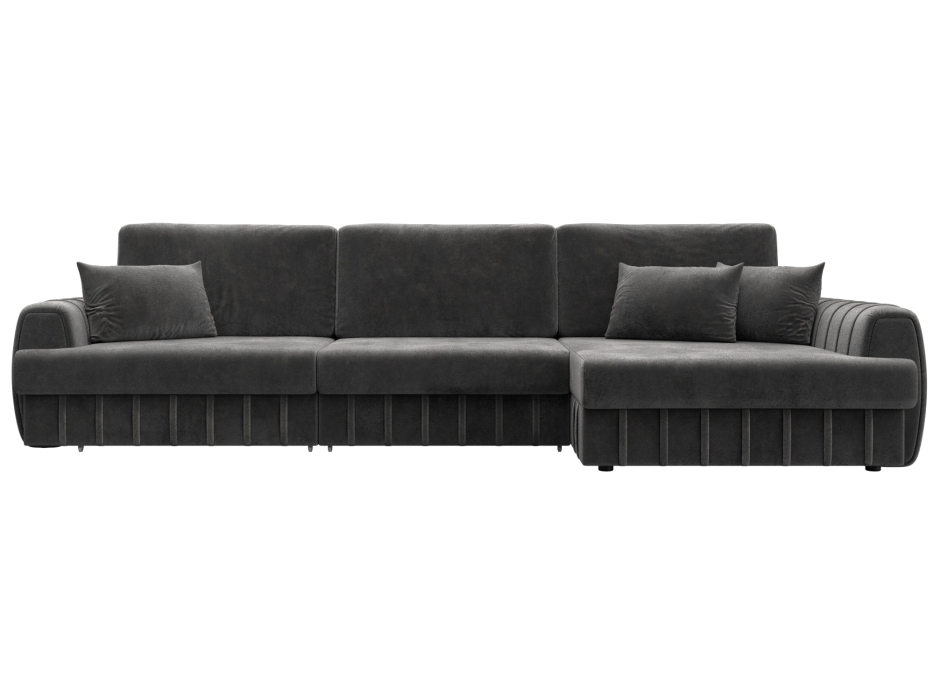 Диваны угловые в гостиную, Диван угловой Лига-057 НПБ Лонг угол правый, велюр TOWER