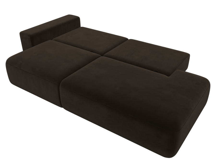 Диваны еврокнижки, Диван прямой Лига-036 Модерн подлокотник слева, микровельвет