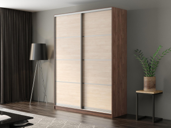 Шкаф-купе Айсберг 190 ШАМОНИ ТЕМНЫЙ (шамони светлый/глухой)