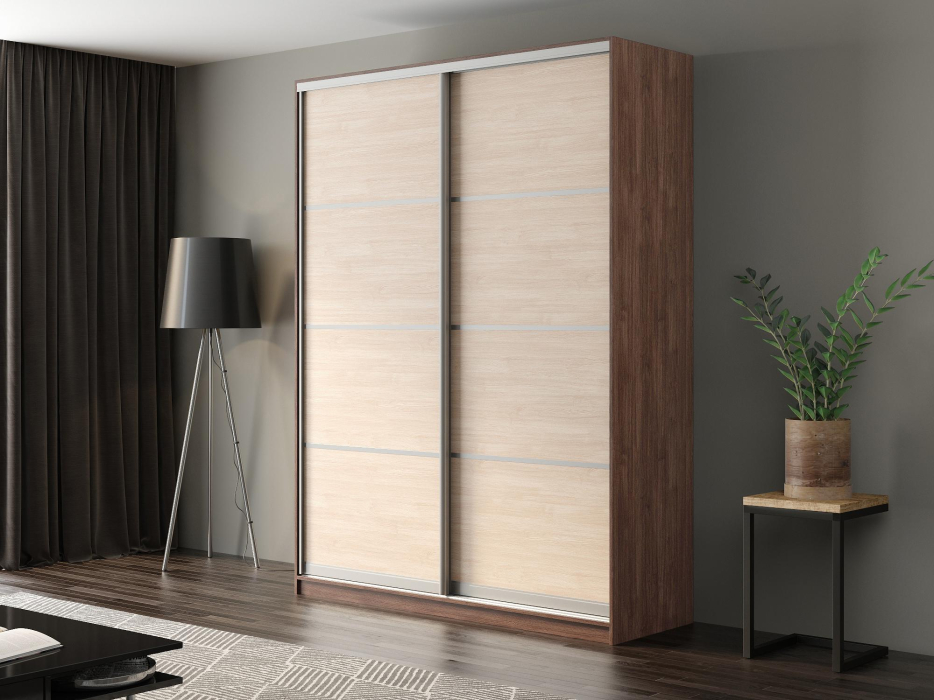 Шкафы-купе, Шкаф-купе Айсберг 190 ШАМОНИ ТЕМНЫЙ (шамони светлый/глухой)