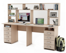 Прямые, Письменный стол Лайт-15 с надстройкой