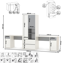 Компьютерные столы и шкаф для одежды Торонто № 17