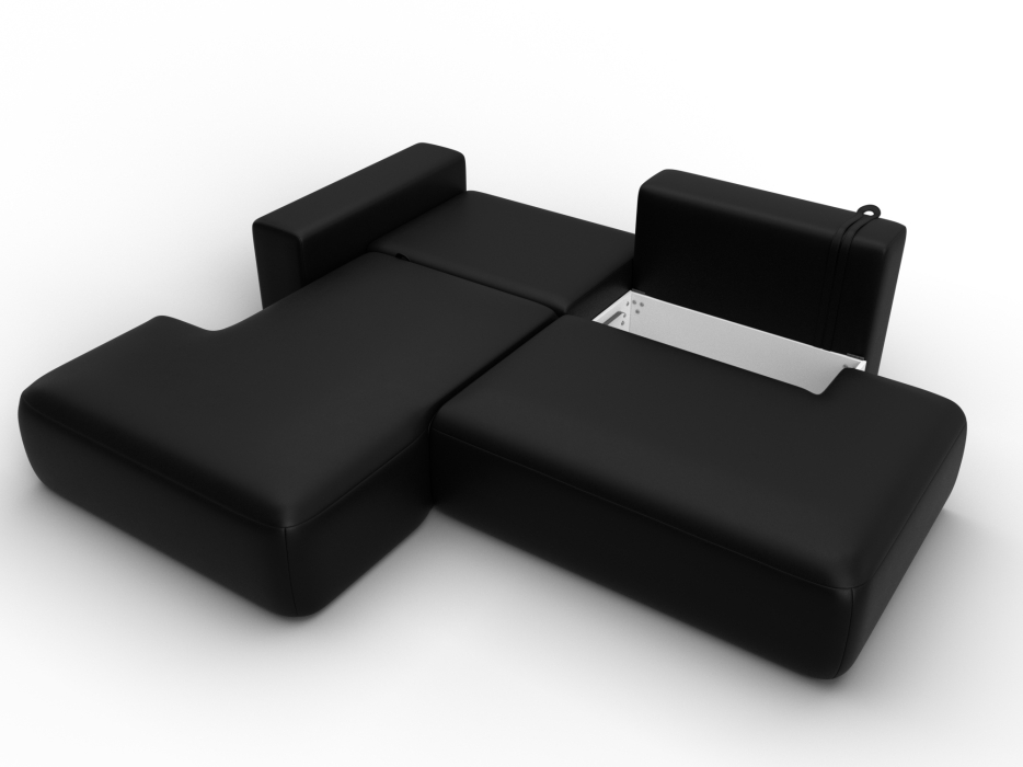 Диваны угловые в гостиную, Диван угловой Лига-036 НПБ Модерн левый угол, экокожа GRIFON