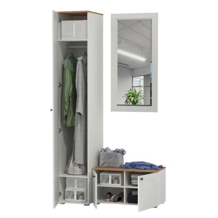 Прихожие, Тумба с зеркалом и шкафом-пеналом в прихожую Остин