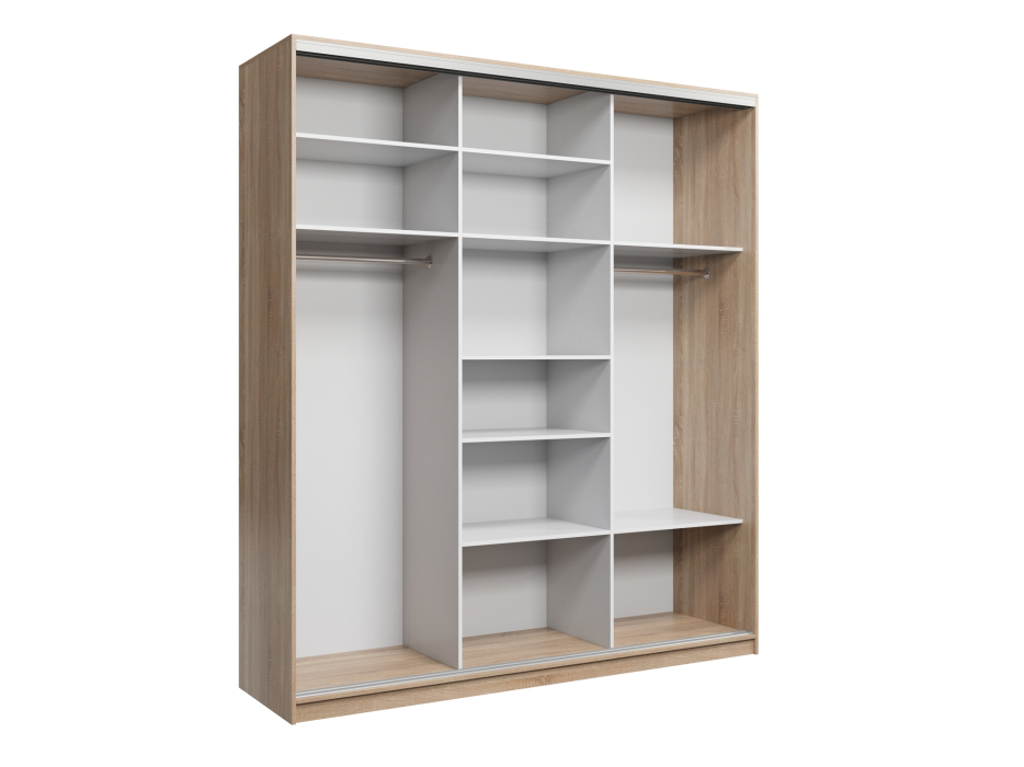 Шкафы-купе, Шкаф-купе Айсберг 260 ВЕНГЕ (белый/зеркало)