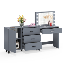 Косметический стол с подсветкой и выдвижным ящиком СТ-4 и комод 122-1204