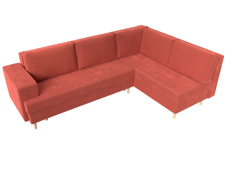 Диваны угловые в гостиную, Диван угловой Сильвана правый угол, микровельвет