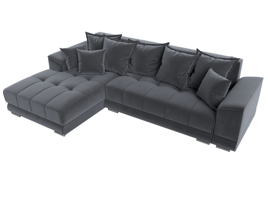 Диваны угловые в гостиную, Угловой диван НордСтар левый угол, велюр