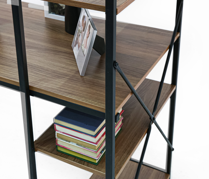 Прямые компьютерные столы, Стол письменный  LOFT стеллаж справа