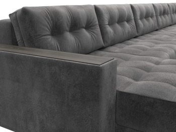 Диван П-образный с декором Лига-049 НПБ Мегалонг, велюр TOWER