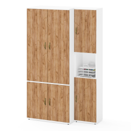 Шкаф для одежды глубокий и пенал две дверки и ниша Лидер-8