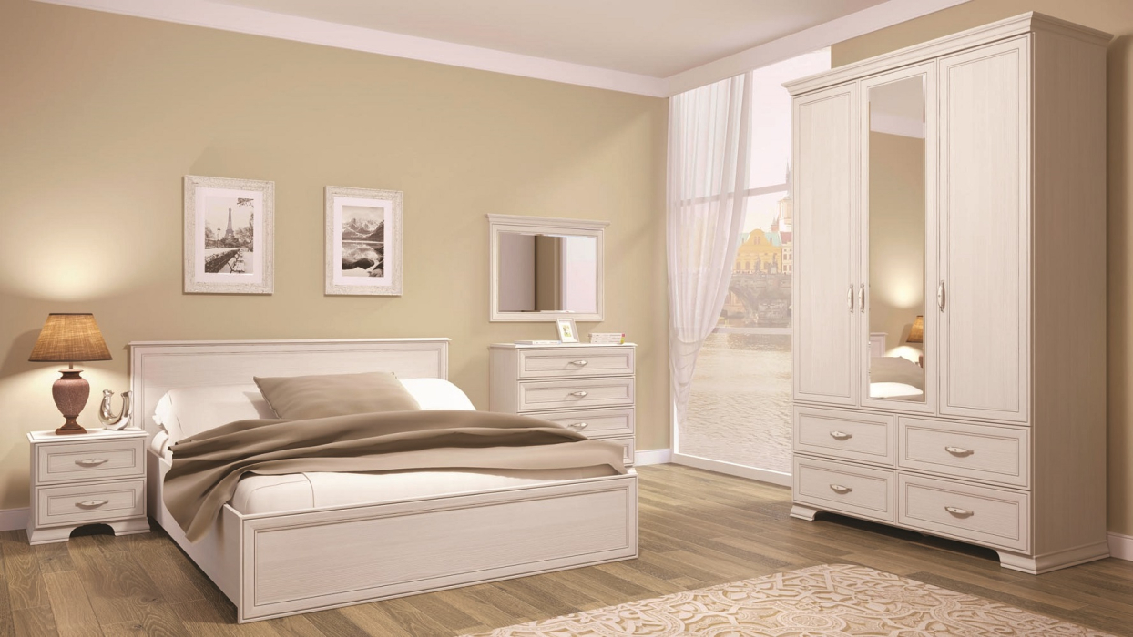 Шкафы распашные, Шкаф для одежды 3-х дверный с зеркалом Венеция 01