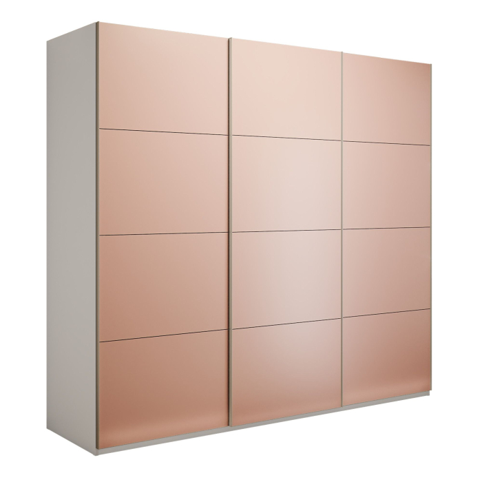 Шкафы-купе 3-х дверные, Шкаф-купе Эста 3-х дверный Стекла пудра/Доводчик 270х66х240