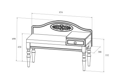 Банкетка Ассоль плюс АС-41  (ящик справа)