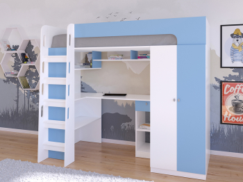 Кровать-чердак Астра 10 Белый