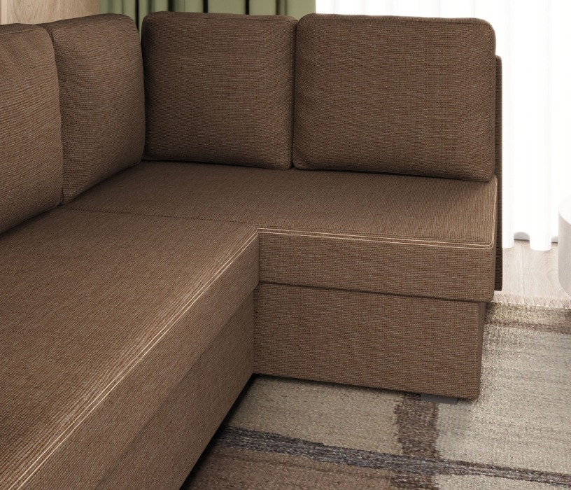 Диваны угловые в гостиную, Диван угловой Джессика 2 правый, рогожка