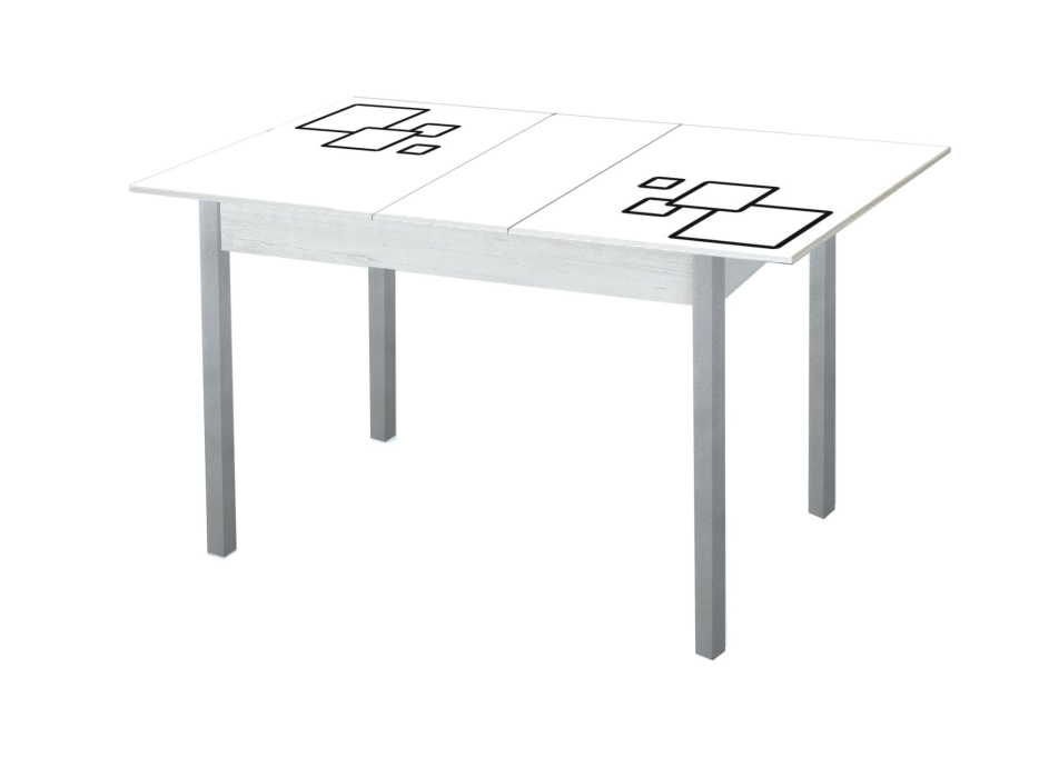 Обеденные столы, Альфа стол обеденный фотопечать опора квадро серебристый металлик 