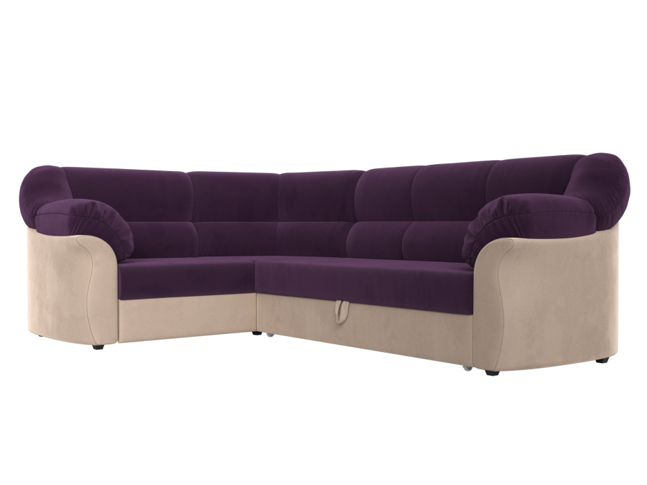 Диваны угловые в гостиную, Диван угловой Карнелла левый угол, велюр