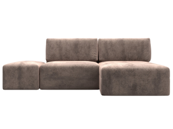 Диван угловой модульный с пуфом Лига-060 НПБ угол универсальный, велюр TOWER