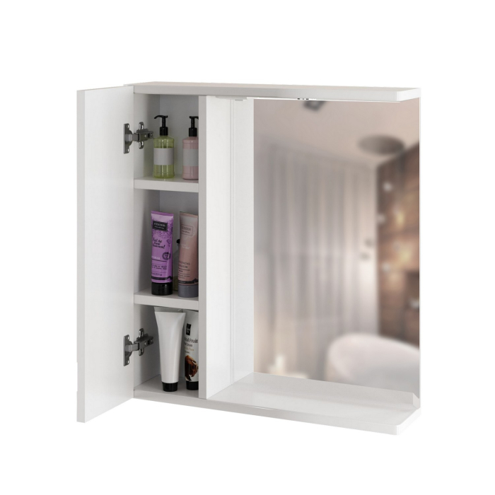 Стеллажи и полки, Шкаф навесной КВАДРО-65 левый с подсветкой (ПВХ)