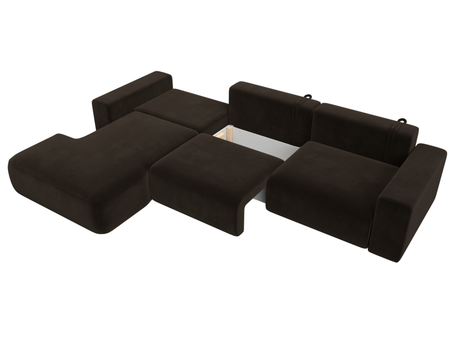 Диваны угловые в гостиную, Диван угловой Лига-036 Классик Лонг левый угол, микровельвет