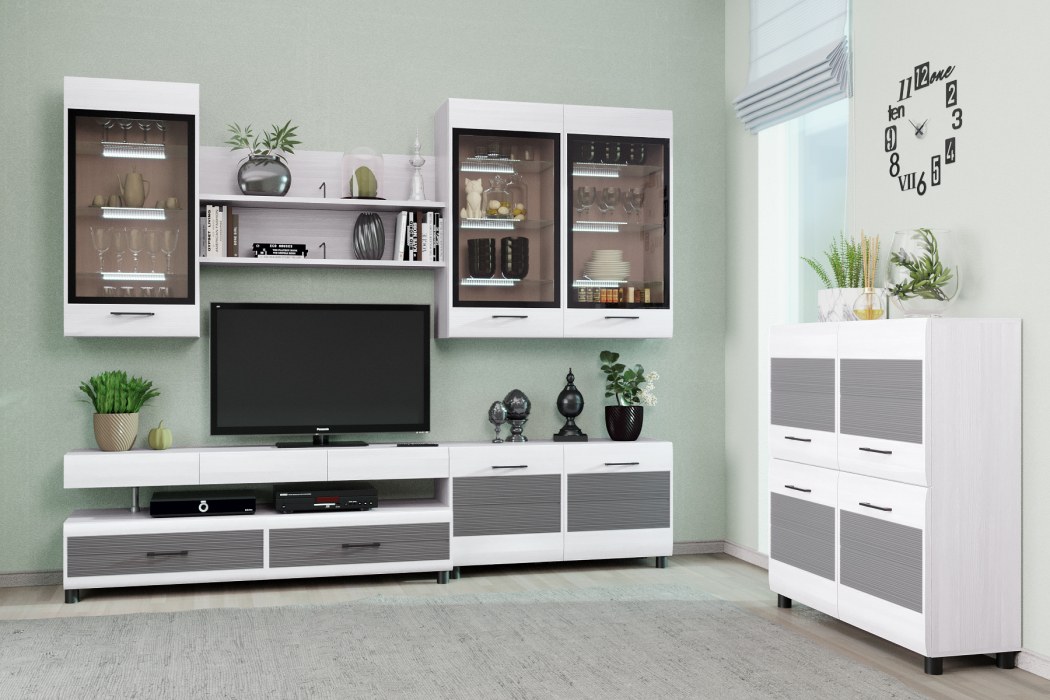 Стенки для гостиной, Модульная гостиная Камелия композиция 8