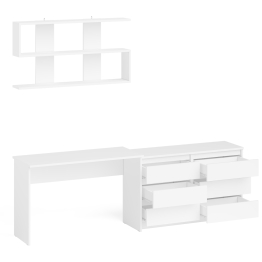 Мори стол письменный 1200.1 с полкой 1200 и широким комодом