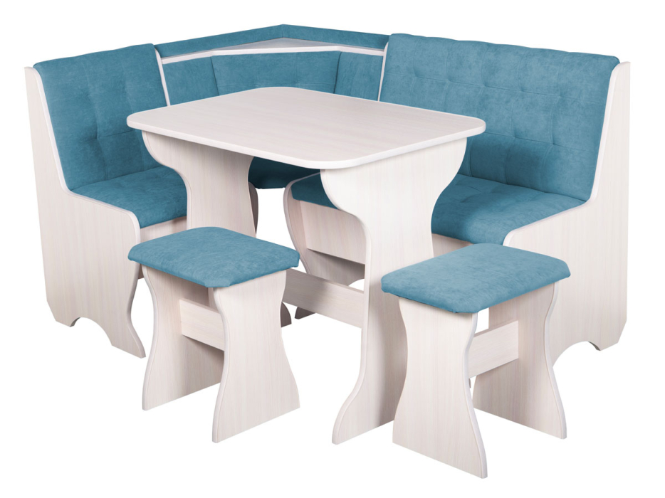 Кухонные уголки, Кухонный уголок Стиль 1Л (со столом СТ4) Дуб млечный / велюр