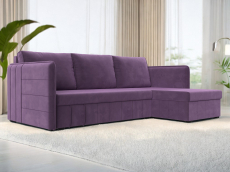 Диваны угловые в гостиную, Диван угловой Слим универсальный угол, микровельвет