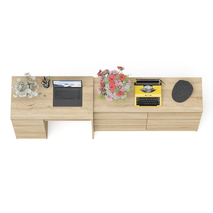 Домашние кабинеты, Комод Мори МК1200 6-ть ящиков со столом компьютерным МС-6 левым