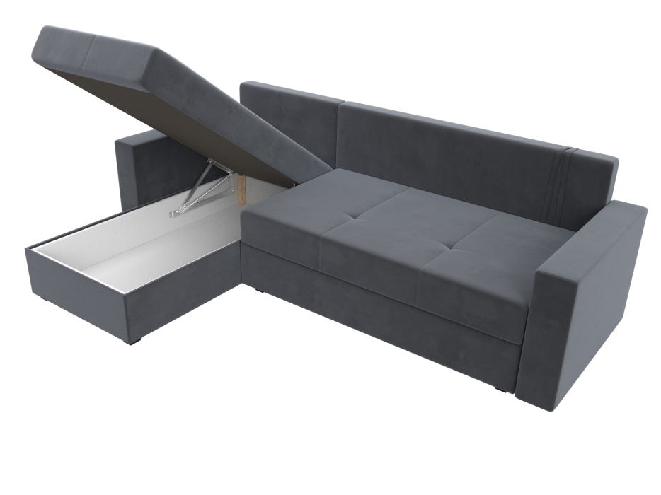 Диваны угловые в гостиную, Диван угловой Верона Лайт левый угол, велюр