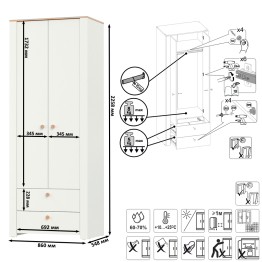 Шкаф для одежды с ящиками Джастин 13.339