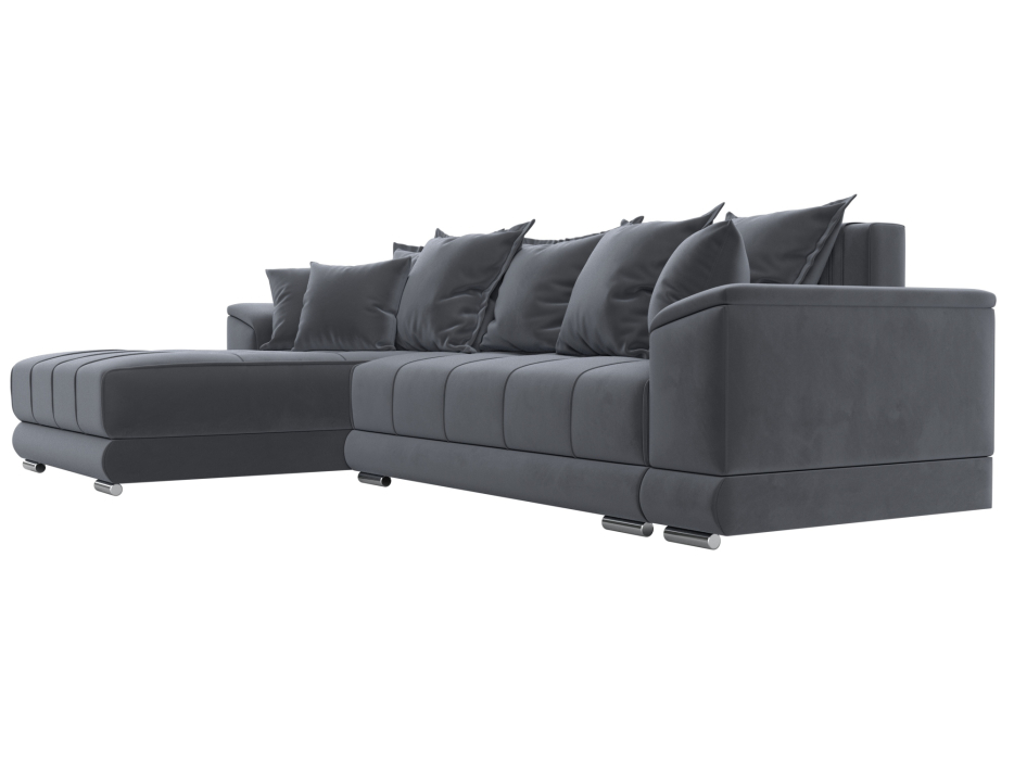 Диваны угловые в гостиную, Угловой диван НордСтар левый угол, велюр