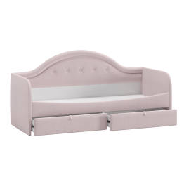 Кровать Адель с мягкой спинкой тип 1, велюр пудровый