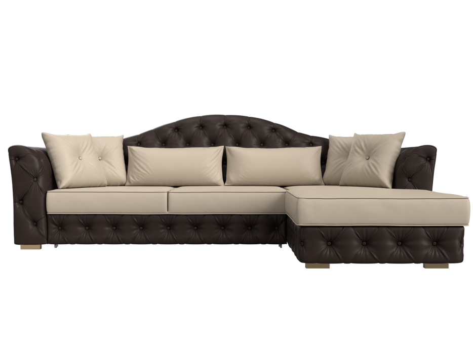 Диваны угловые в гостиную, Диван угловой Артис правый угол, экокожа