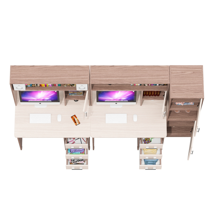 Домашние кабинеты, Стенка из компьютерных столов для двоих человек СК-9