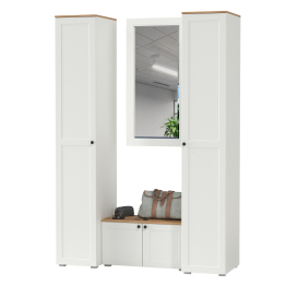 Тумба две дверки с зеркалом и два пенала в прихожую Остин