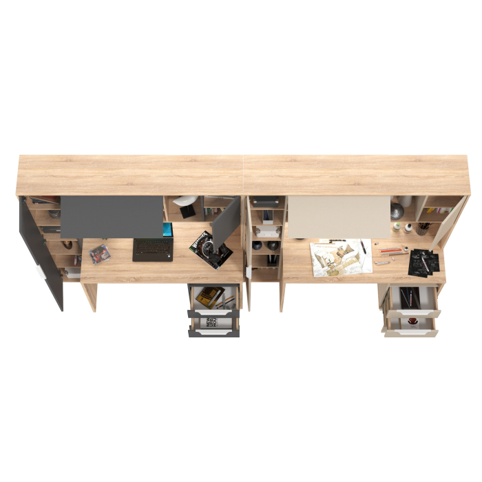 Детские столы, Компьютерные столы для домашнего офиса с тумбочками Комфорт 12.95N