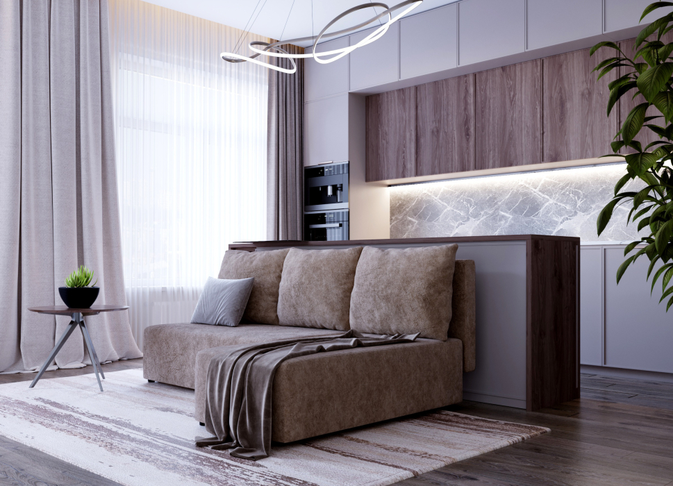 Диваны угловые в гостиную, Угловой диван Каир Lux, велюр, правый