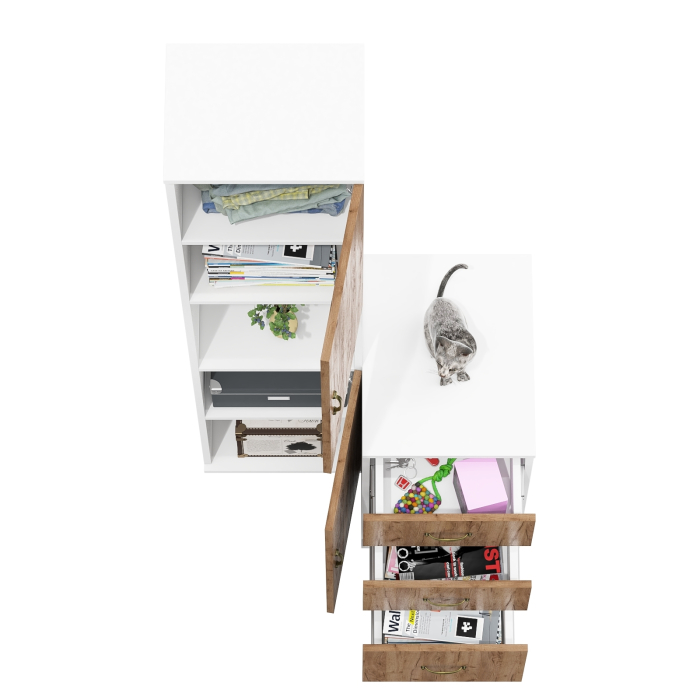 Стеллажи, Пенал две дверки и тумба Лидер-8 МД 3.16.