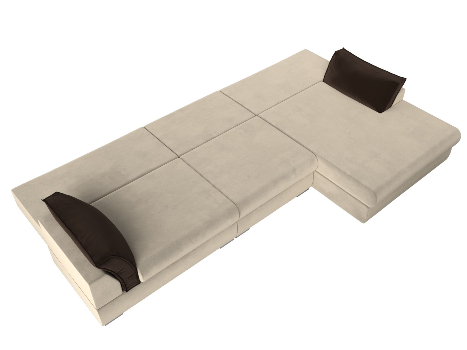 Диваны угловые в гостиную, Угловой диван Пекин Long угол правый, НПБ, микровельвет