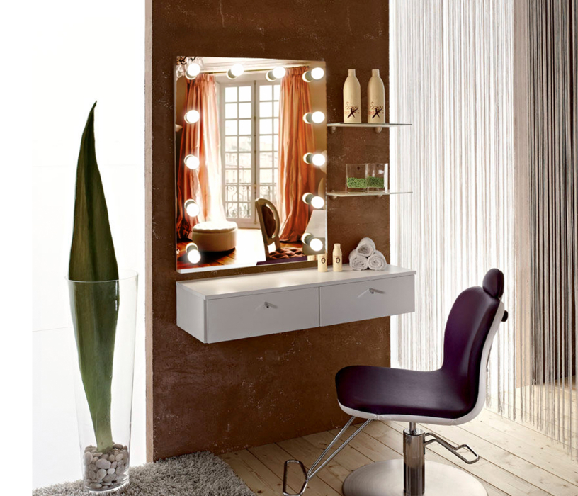 Зеркала в спальню, Зеркало гримерное Континент Бриджит (12 ламп) 600х800