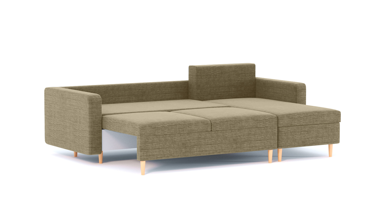 Диваны угловые в гостиную, Диван-кровать угловой еврокнижка-пантограф Белфаст, рогожка