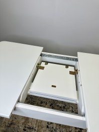 Стол Kenner 900 K раздвижной, стекло белое сатин